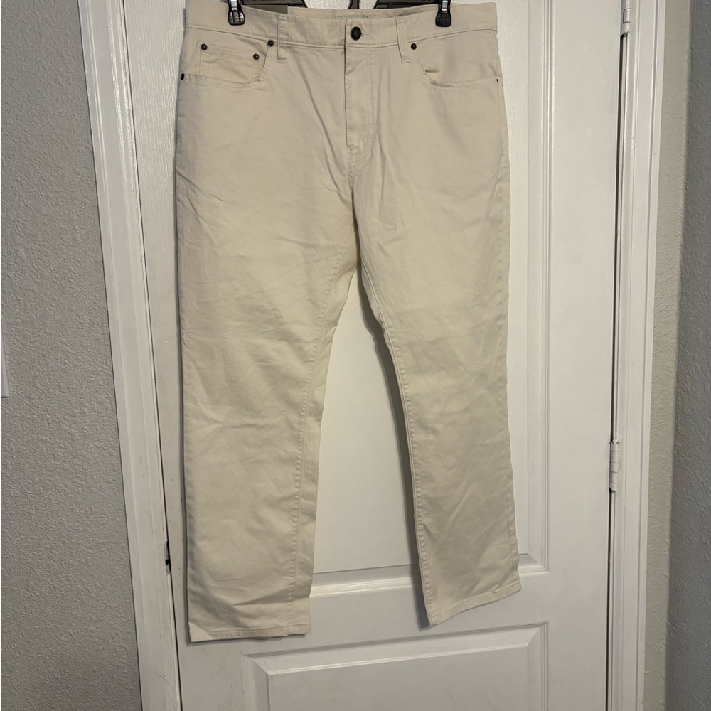 Slim Fit Cream Pants